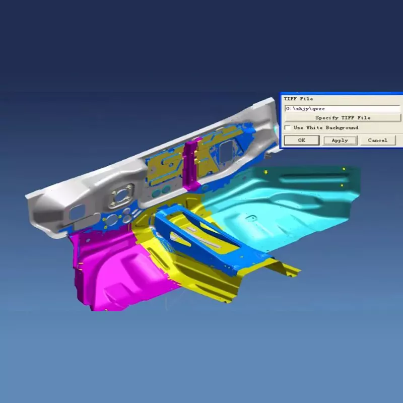 Automobilgintzako aurrealdeko panelen muntaia estanpatzeko trokelak